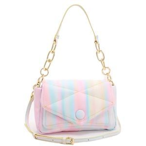 House of Want NWT Convertible Crossbody Bag w/ Built-in Wallet in Sunset Stripe